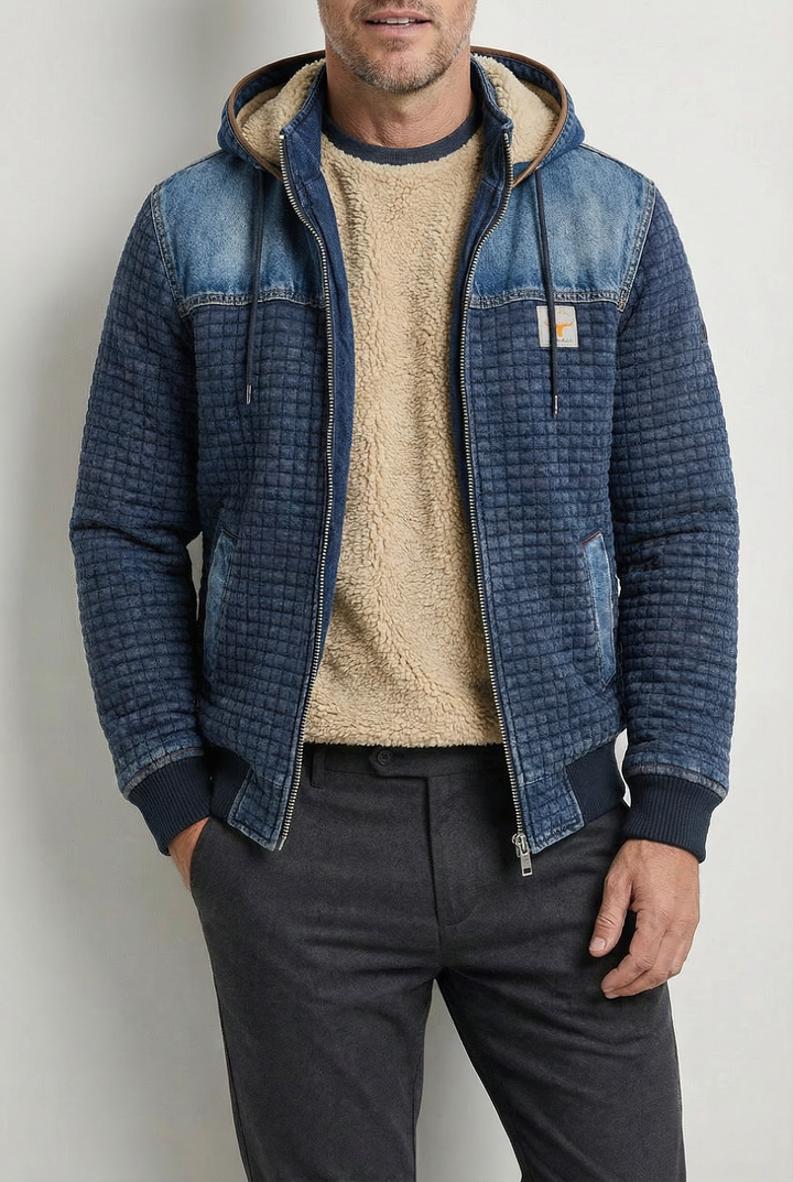 Easton™ | Quilted jacket with denim details