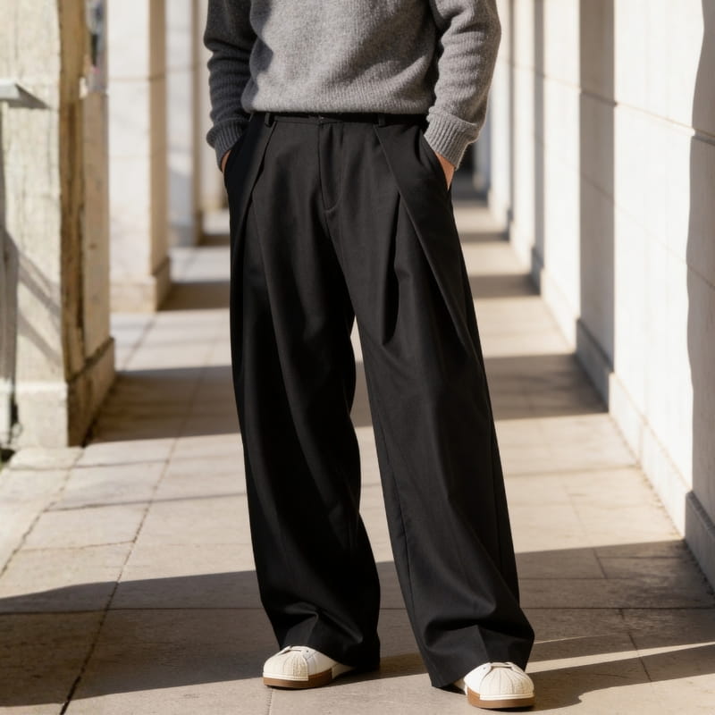 Leandro Structured Wide Leg Trousers – Modern Tailored Fit