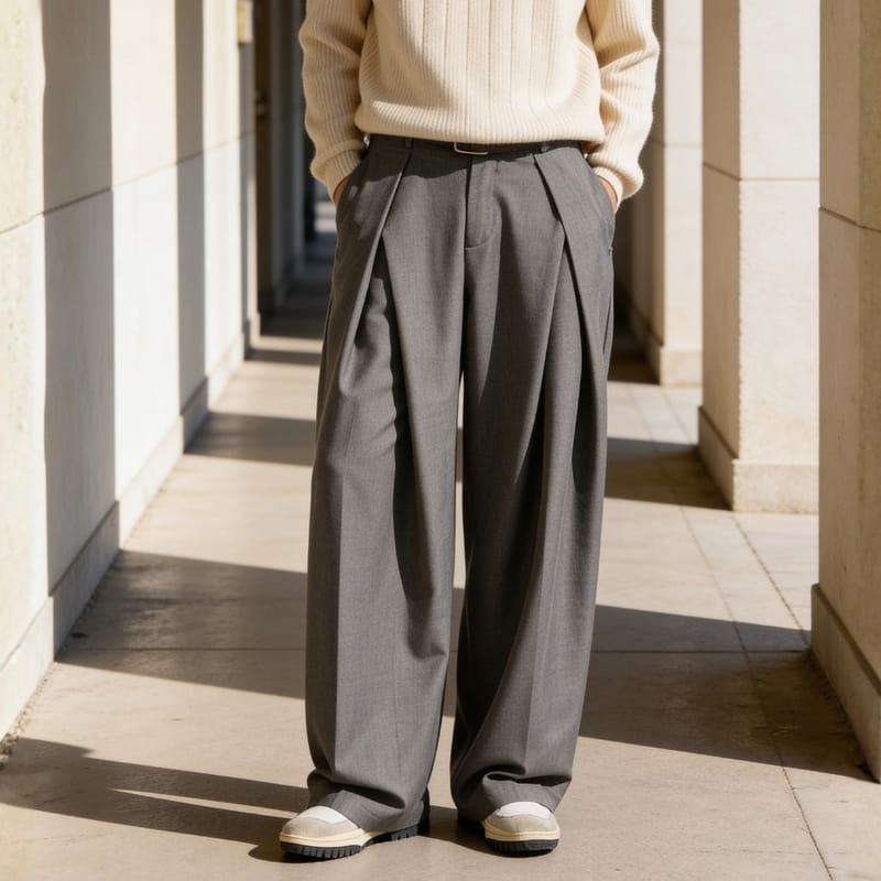 Leandro Structured Wide Leg Trousers – Modern Tailored Fit