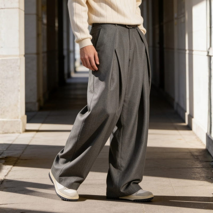 Leandro Structured Wide Leg Trousers – Modern Tailored Fit