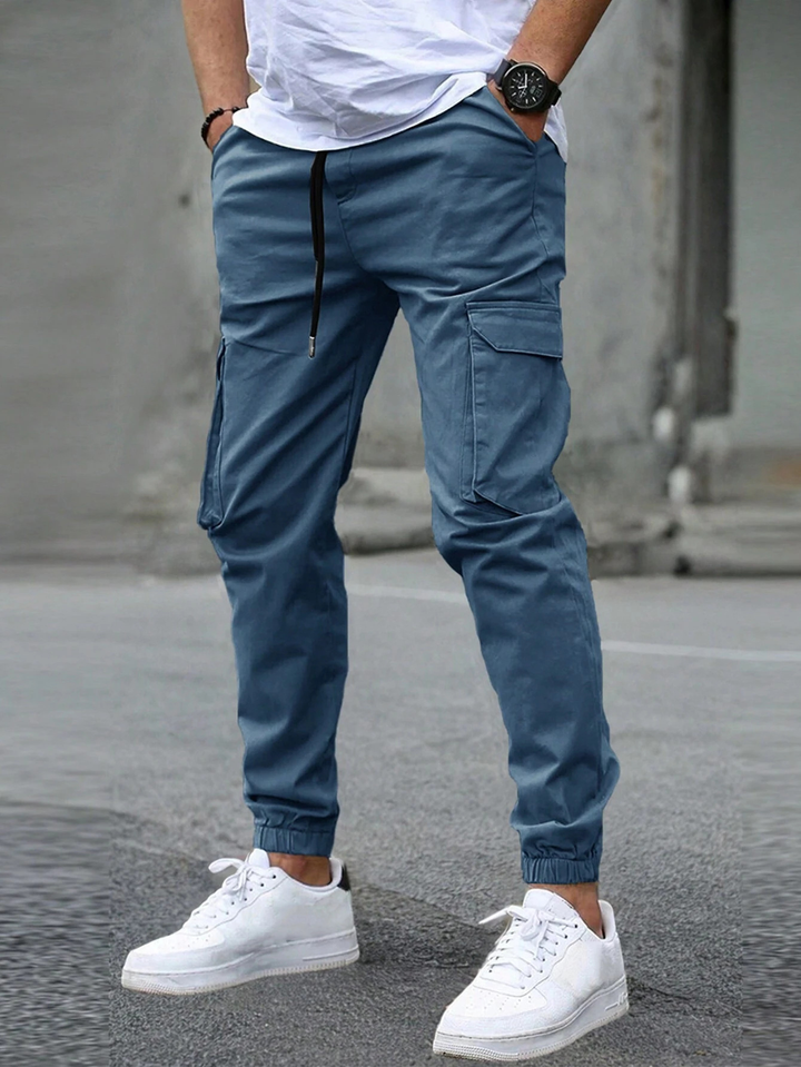 Carter Men’s Cargo Pants – Tapered Fit with Drawstring Waist & Utility Pockets