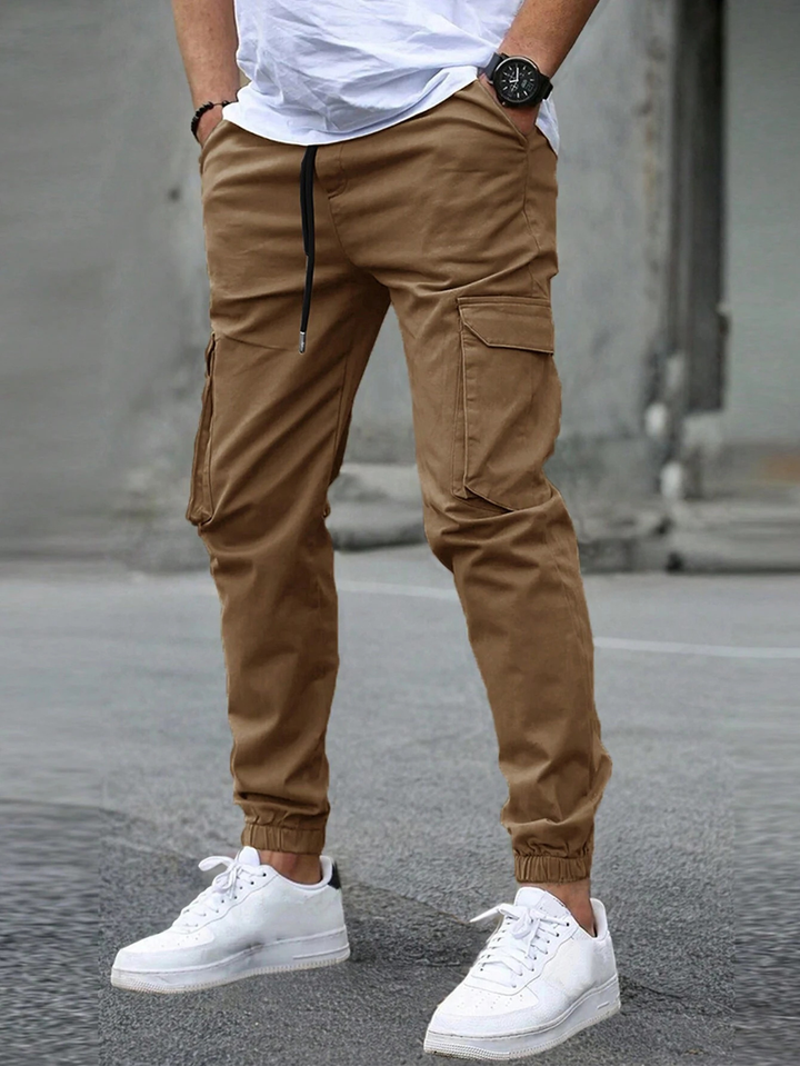 Carter Men’s Cargo Pants – Tapered Fit with Drawstring Waist & Utility Pockets