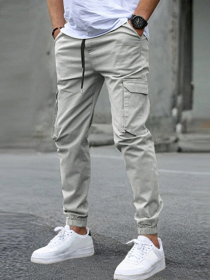 Carter Men’s Cargo Pants – Tapered Fit with Drawstring Waist & Utility Pockets