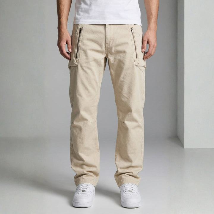 Alaric Cotton Cargo Pants — Slim Fit Utility Casual Trousers