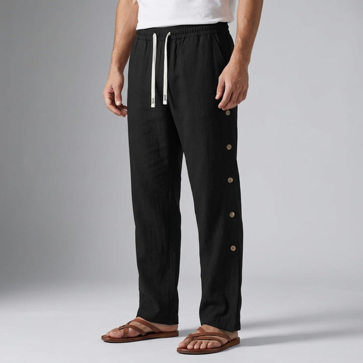 Santino Cotton Linen Lounge Pants — Relaxed Fit Breathable Casual Trousers