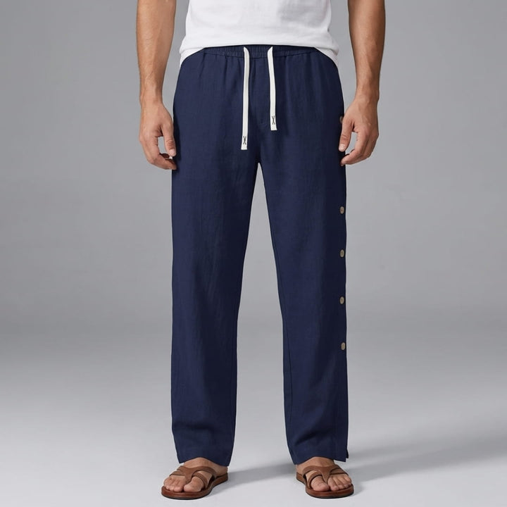 Santino Cotton Linen Lounge Pants — Relaxed Fit Breathable Casual Trousers