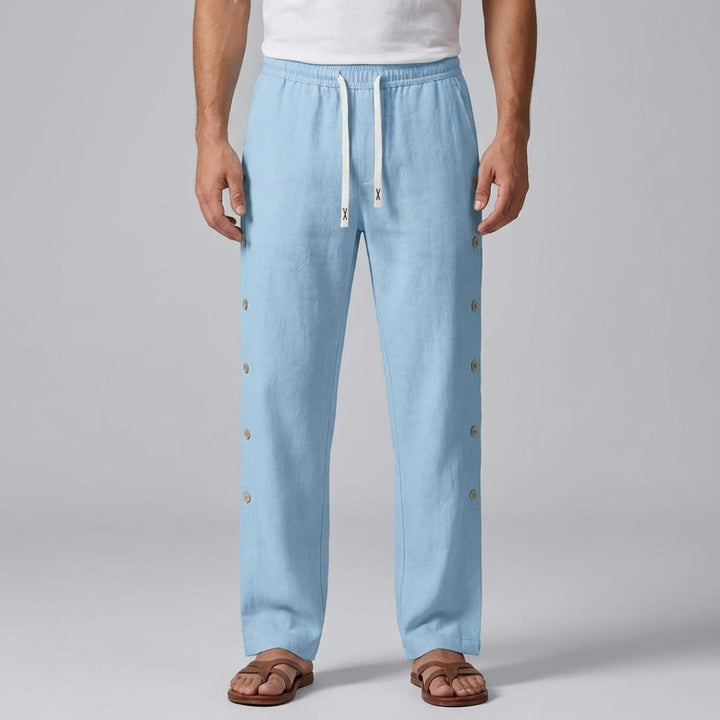 Santino Cotton Linen Lounge Pants — Relaxed Fit Breathable Casual Trousers