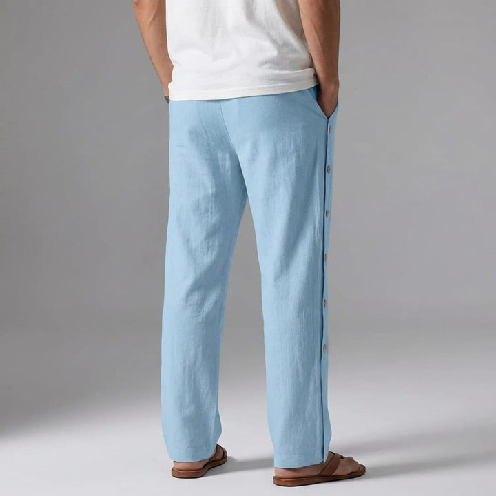 Santino Cotton Linen Lounge Pants — Relaxed Fit Breathable Casual Trousers